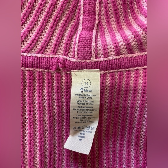 Ivivva Lululemon Girls Pink Ribbed Single Button
Sweater Size 14 EUC - Picture 2 of 4